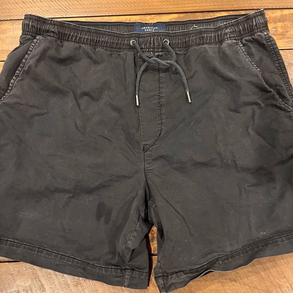 American Eagle Flex Black Drawstring Shorts